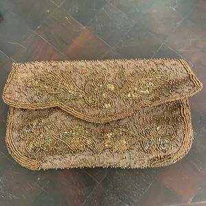 walborg beaded bronze bag